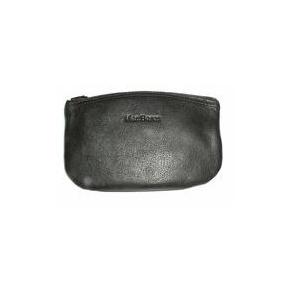 Black leather zippered tobacco pouch