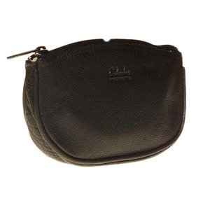 Leather zippered tobacco pouch oval